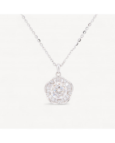 Collana Con Pendente In Argento Con Moissanite-JEWELS AND BIJOUX | Worldofjewel.com