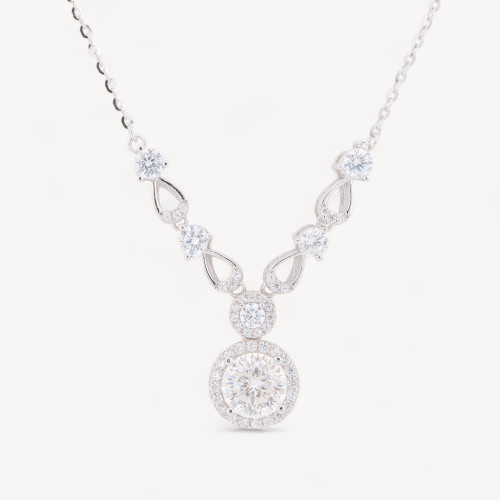 Collana Con Pendente In Argento Con Moissanite MOD1474-COLLANE DI ARGENTO 925 | Worldofjewel.com