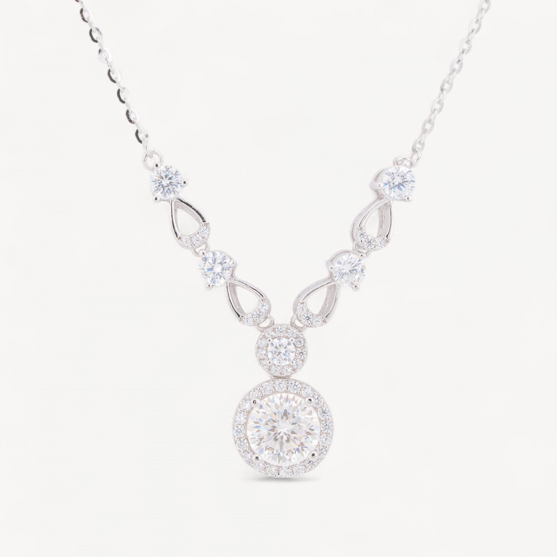 Collana Con Pendente In Argento Con Moissanite MOD1474-COLLANE DI ARGENTO 925 | Worldofjewel.com