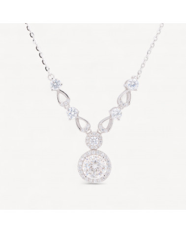 Collana Con Pendente In Argento Con Moissanite MOD1474-COLLANE DI ARGENTO 925 | Worldofjewel.com