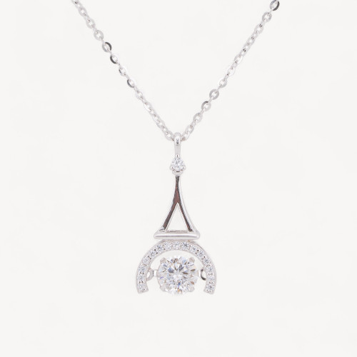 Collana Con Pendente In Argento Con Moissanite MOD1475-COLLANE DI ARGENTO 925 | Worldofjewel.com