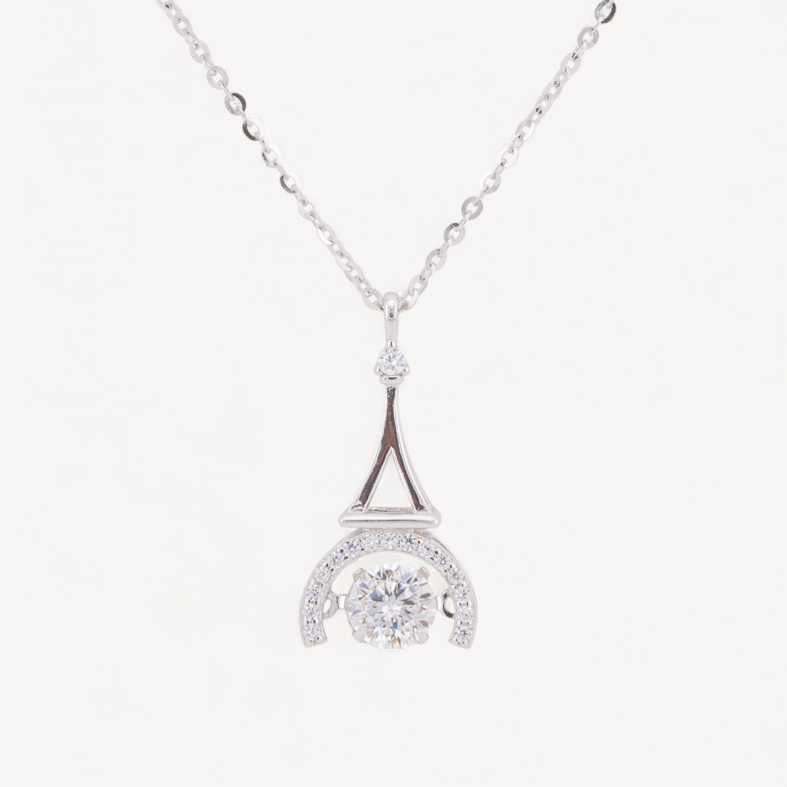 Collana Con Pendente In Argento Con Moissanite-GIOIELLI E BIJOUX | Worldofjewel.com
