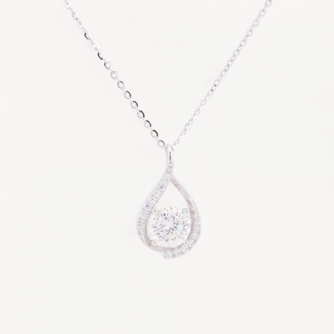 Collana Con Pendente In Argento Con Moissanite MOD1476-COLLANE DI ARGENTO 925 | Worldofjewel.com