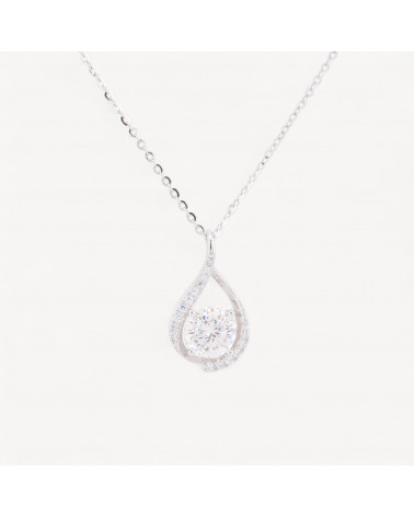 Collana Con Pendente In Argento Con Moissanite MOD1476-COLLANE DI ARGENTO 925 | Worldofjewel.com