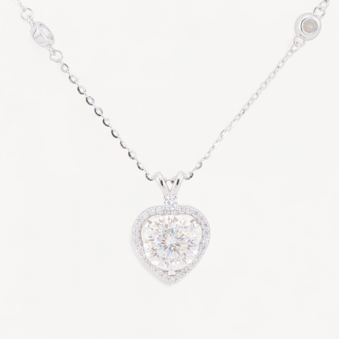 Collana Con Pendente In Argento Con Moissanite MOD1477-COLLANE DI ARGENTO 925 | Worldofjewel.com