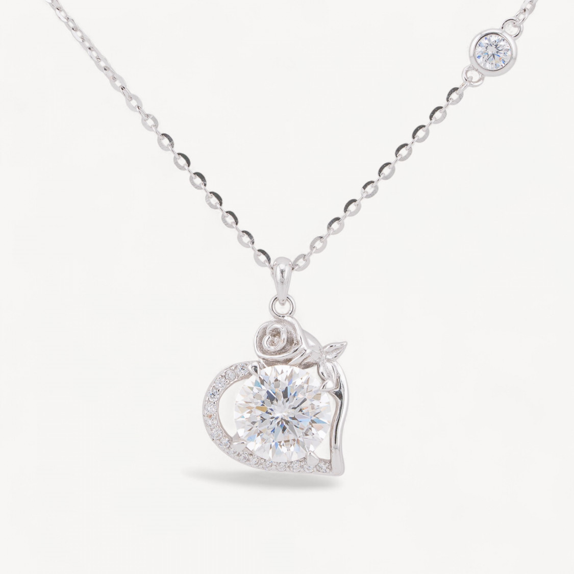Collana Con Pendente In Argento Con Moissanite MOD1478-COLLANE DI ARGENTO 925 | Worldofjewel.com