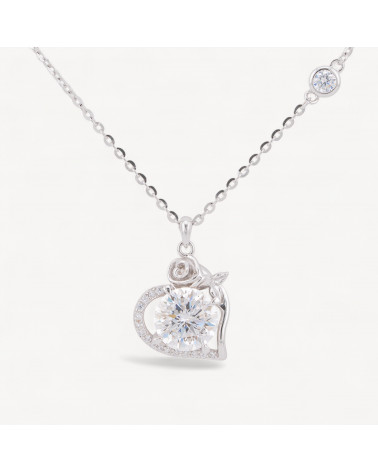 Collana Con Pendente In Argento Con Moissanite MOD1478-COLLANE DI ARGENTO 925 | Worldofjewel.com