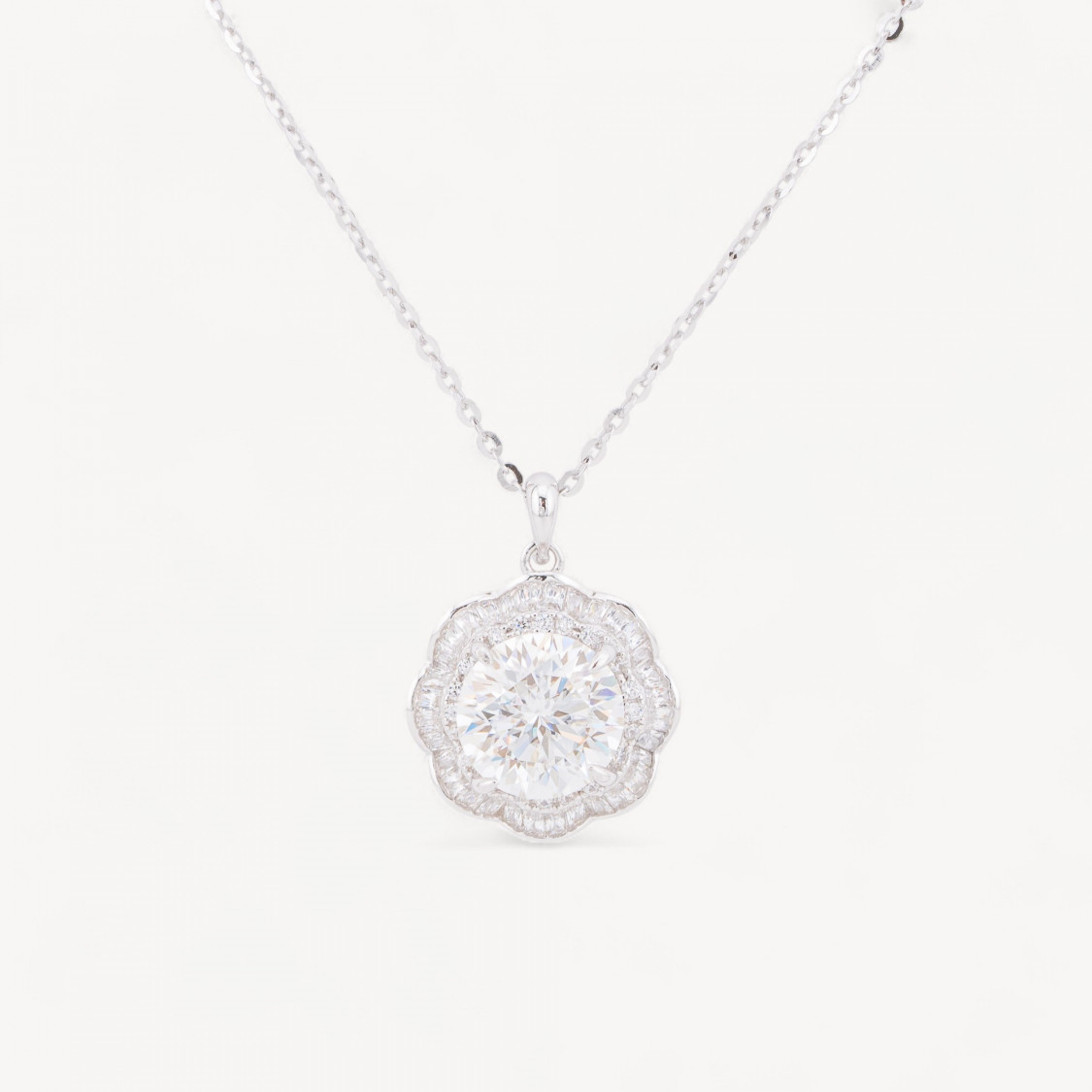 Collana Con Pendente In Argento Con Moissanite MOD1479-COLLANE DI ARGENTO 925 | Worldofjewel.com