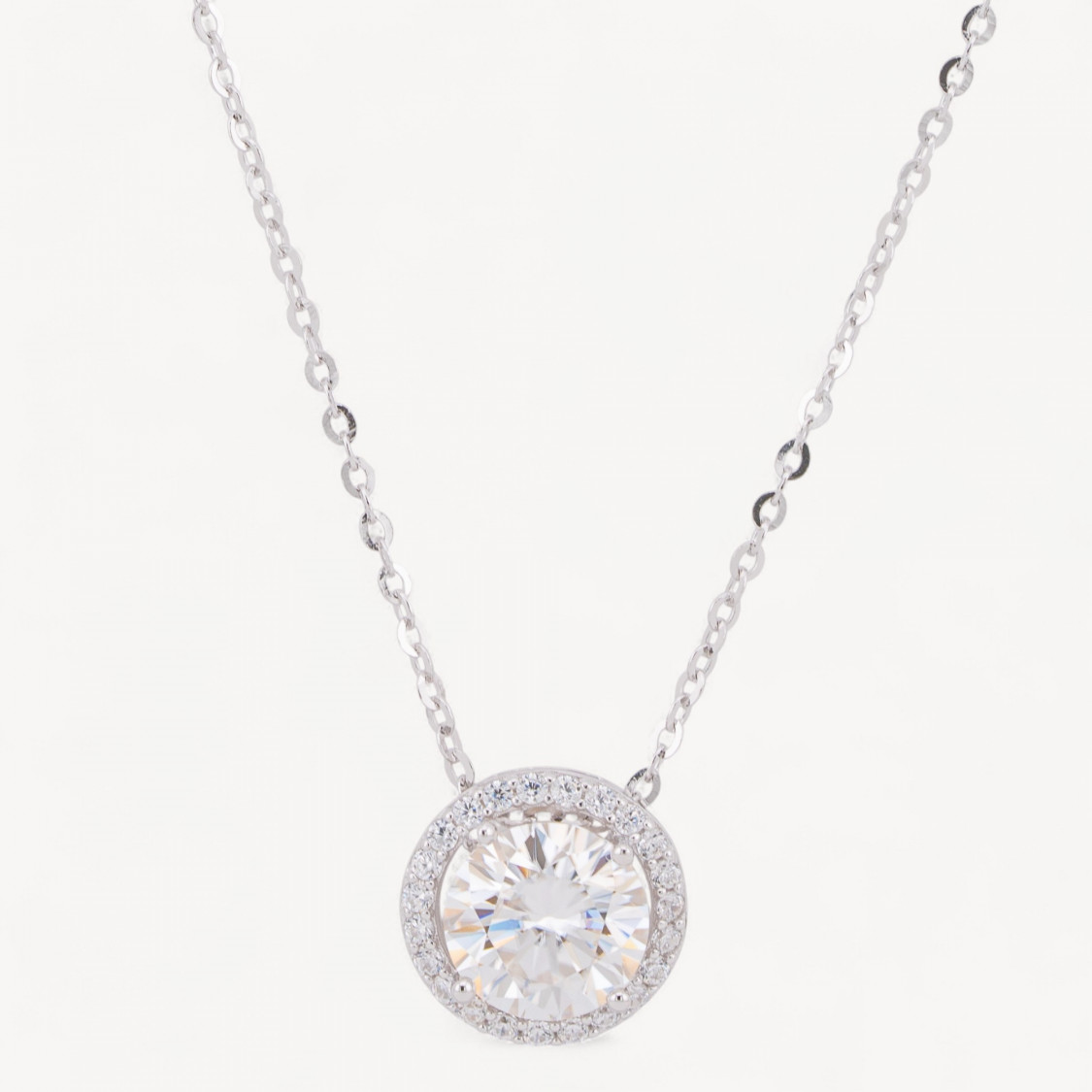 Collana Con Pendente In Argento Con Moissanite MOD1489-COLLANE DI ARGENTO 925 | Worldofjewel.com
