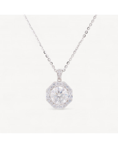 Collana Con Pendente In Argento Con Moissanite MOD1490-COLLANE DI ARGENTO 925 | Worldofjewel.com