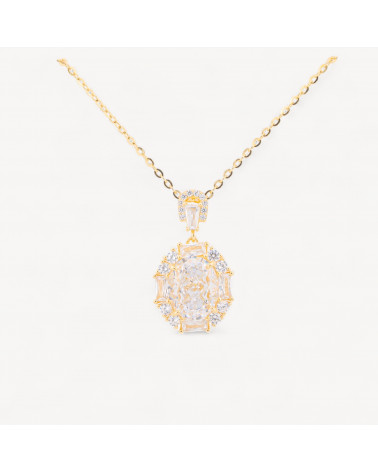 Collana Con Pendente In Argento Dorato Con Corindone-925 SILVER NECKLACES | Worldofjewel.com