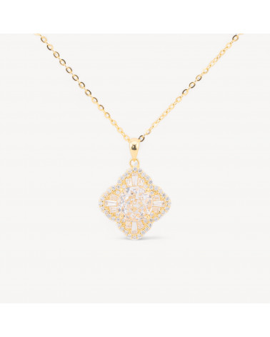 Collana Con Pendente In Argento Dorato Con Corindone-925 SILVER NECKLACES | Worldofjewel.com