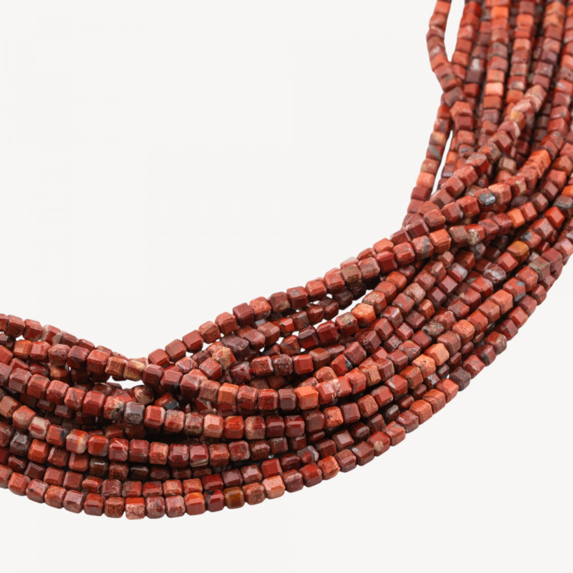 Diaspro Rosso Cubo Taglio Rigido Sfaccettato 2,5mm-ROTER JASPIS | Worldofjewel.com