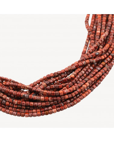 Diaspro Rosso Cubo Taglio Rigido Sfaccettato 2,5mm-ROTER JASPIS | Worldofjewel.com