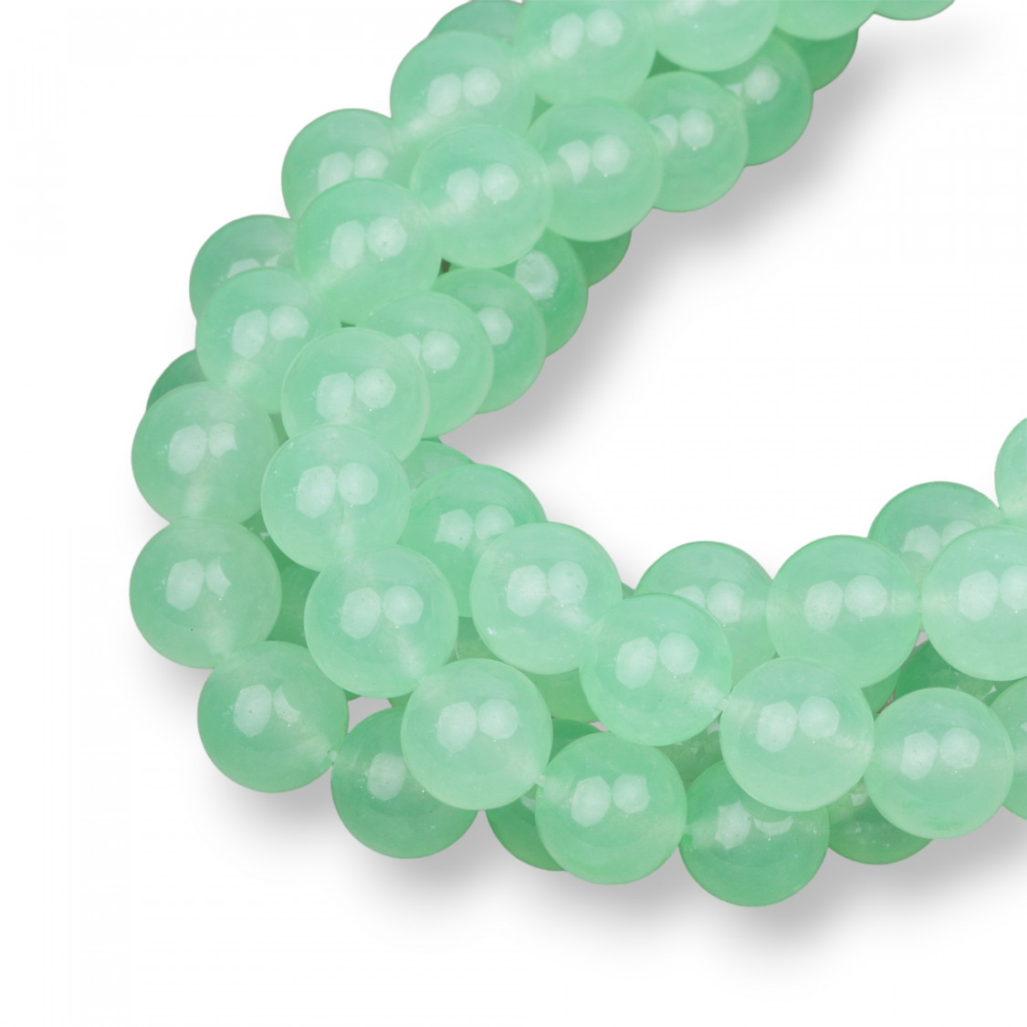 Giada Ghiaccio (Icy Jade) Verde Criso Tondo Liscio 12mm-EIS-JADE | Worldofjewel.com