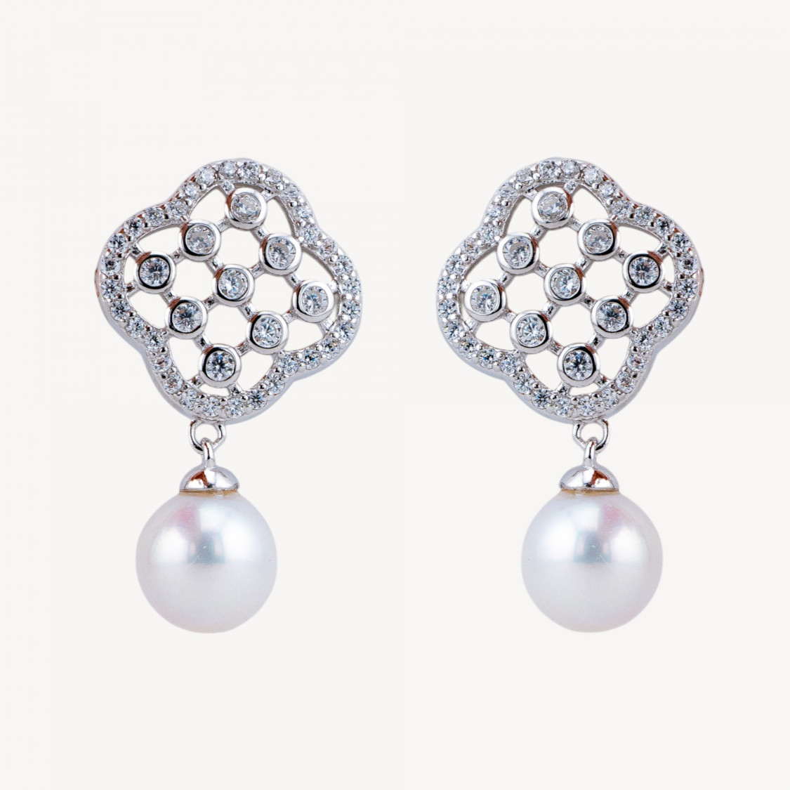 Orecchini In Argento 925 Con Zirconi A1520 Rodiato-ORECCHINI ZIRCONI E ARGENTO 925 LUX | Worldofjewel.com