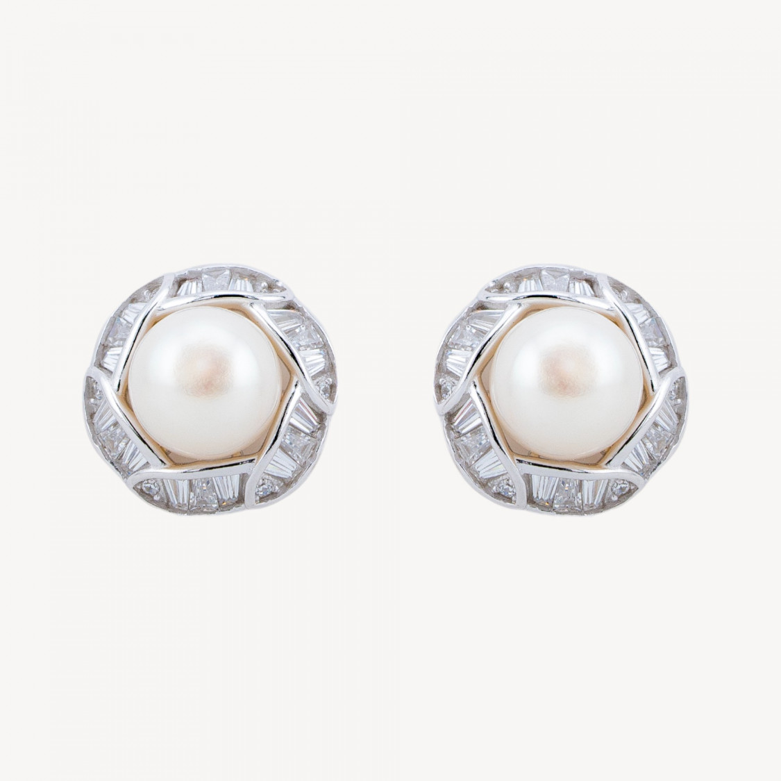 Orecchini In Argento 925 Con Zirconi-PERLINE MEZZO FORO | Worldofjewel.com