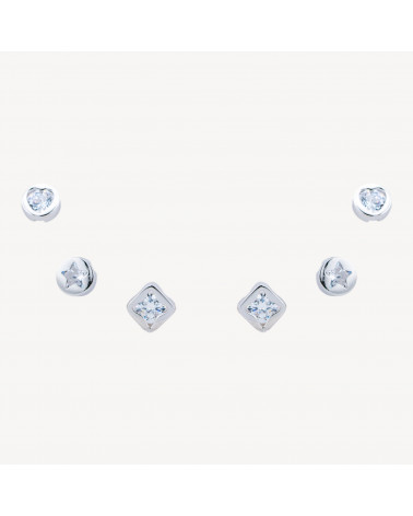 Orecchini In Argento 925 Con Zirconi-Halblochperlen | Worldofjewel.com