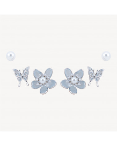 Orecchini In Argento 925 Con Zirconi-HALF HOLE BEADS | Worldofjewel.com