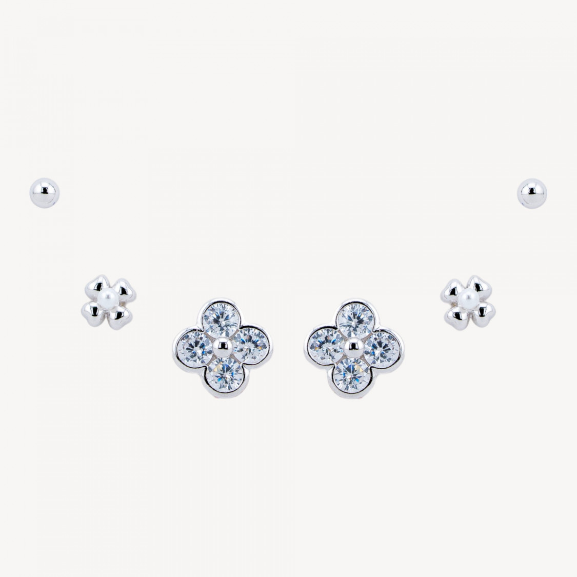 Orecchini In Argento 925 Con Zirconi-Halblochperlen | Worldofjewel.com