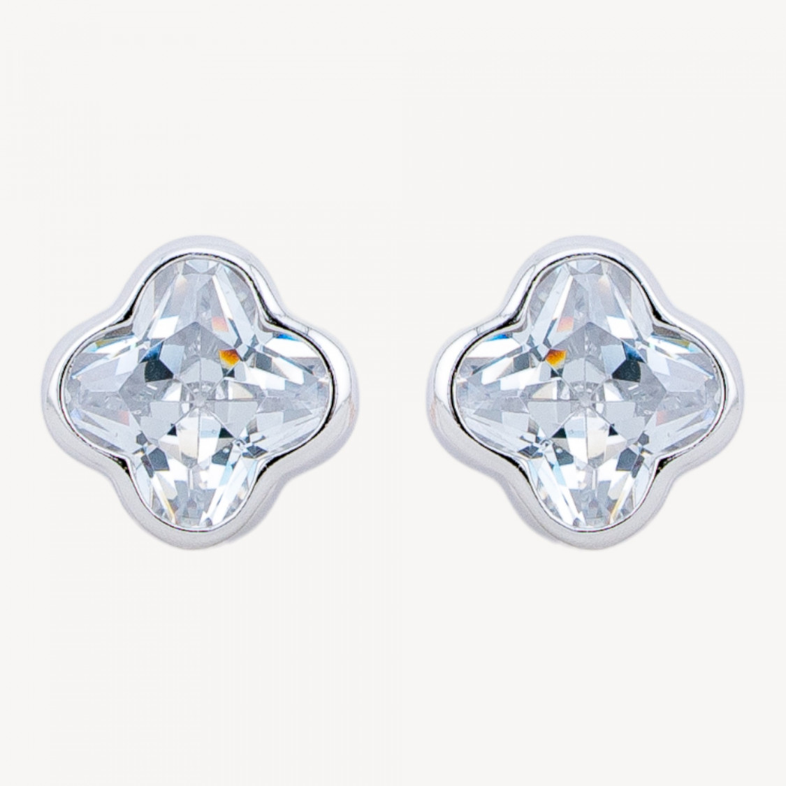 Orecchini In Argento 925 Con Zirconi-HALF HOLE BEADS | Worldofjewel.com