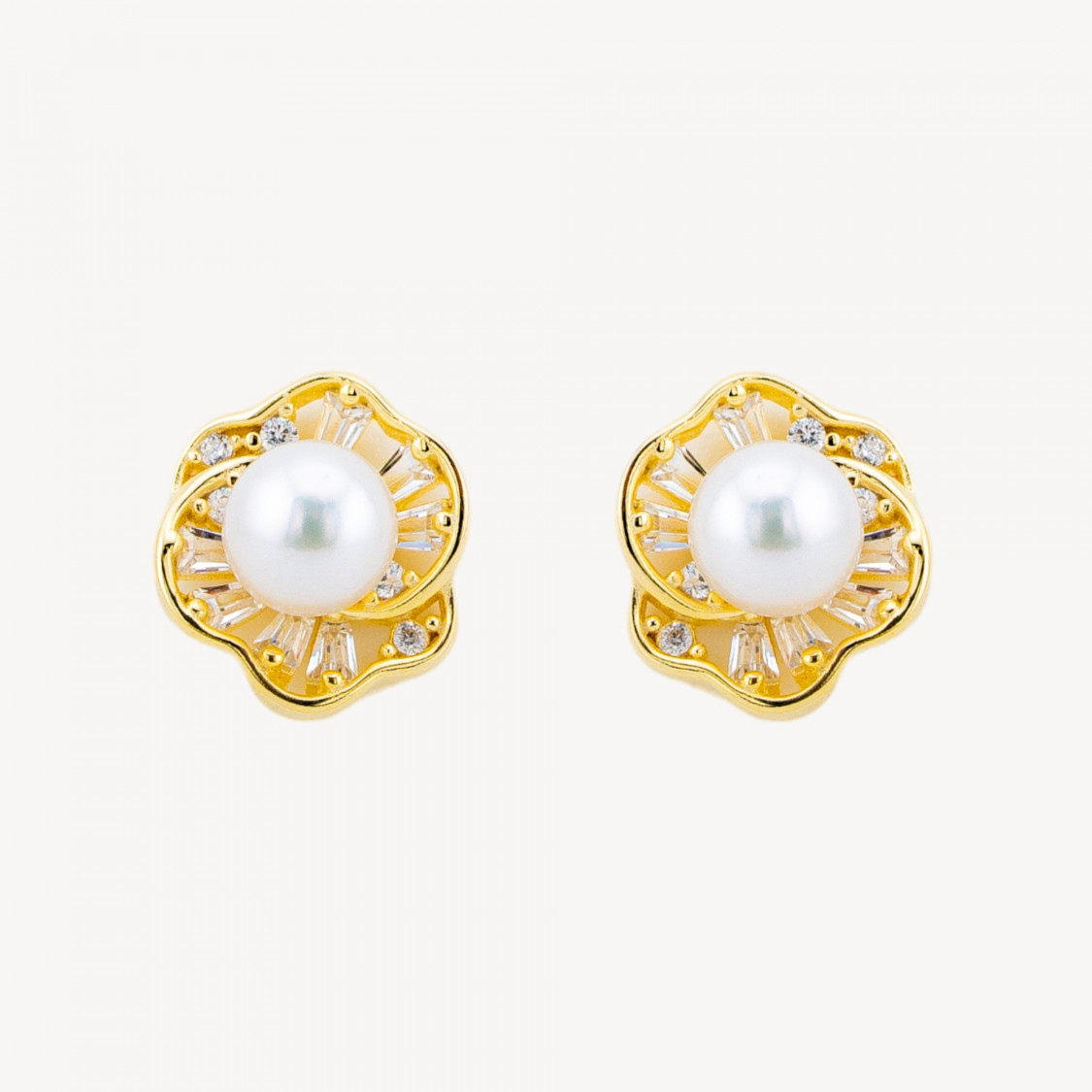 Orecchini In Argento 925 Dorati Con Zirconi-ΜΙΣΟΤΡΥΠΕΣ ΧΑΝΤΡΕΣ | Worldofjewel.com