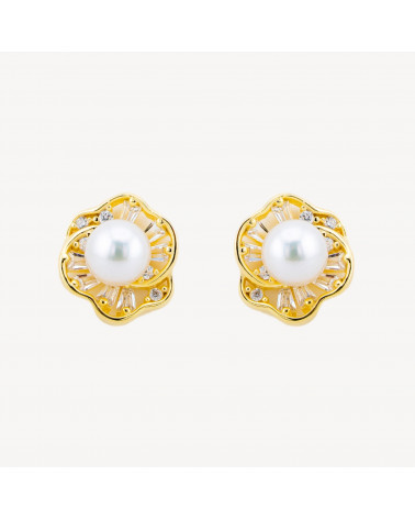 Orecchini In Argento 925 Dorati Con Zirconi-ΜΙΣΟΤΡΥΠΕΣ ΧΑΝΤΡΕΣ | Worldofjewel.com