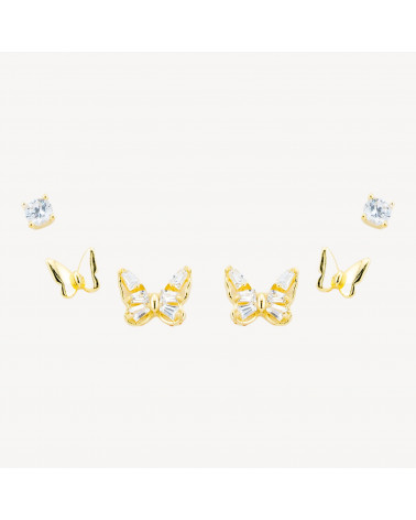 Orecchini In Argento 925 Dorati Con Zirconi-PERLINE MEZZO FORO | Worldofjewel.com