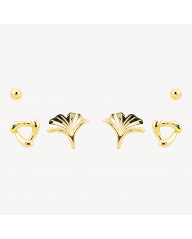 Orecchini In Argento 925 Dorati Con Zirconi-ΜΙΣΟΤΡΥΠΕΣ ΧΑΝΤΡΕΣ | Worldofjewel.com