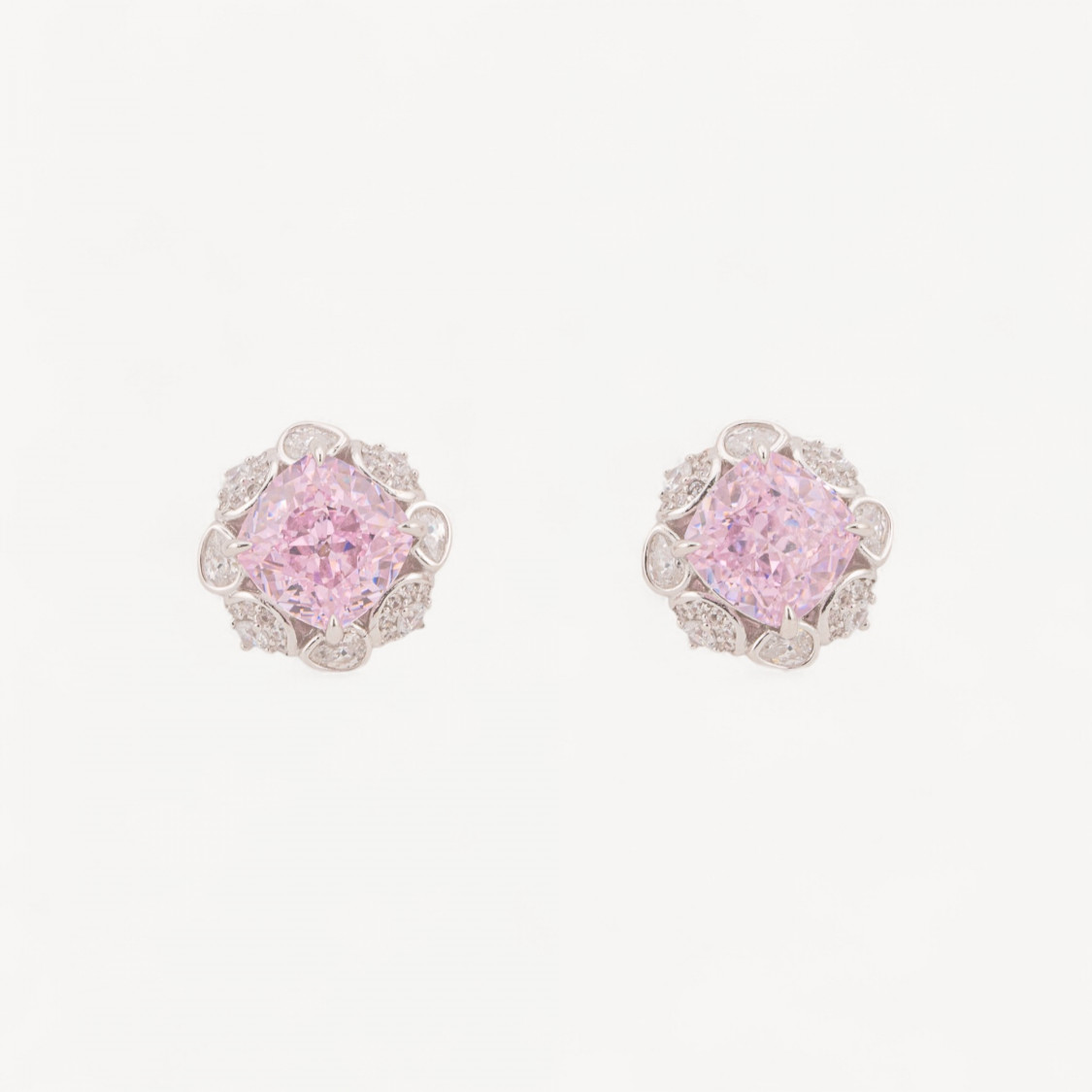 Orecchini In Argento Con Corindone Rosa-ΜΙΣΟΤΡΥΠΕΣ ΧΑΝΤΡΕΣ | Worldofjewel.com