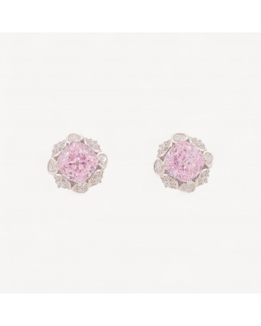 Orecchini In Argento Con Corindone Rosa-ΜΙΣΟΤΡΥΠΕΣ ΧΑΝΤΡΕΣ | Worldofjewel.com