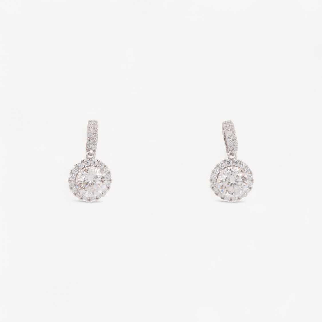 Orecchini In Argento Con Moissanite-JEWELS AND BIJOUX | Worldofjewel.com
