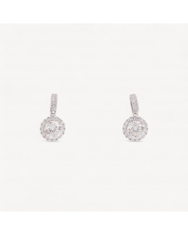 Orecchini In Argento Con Moissanite-JEWELS AND BIJOUX | Worldofjewel.com
