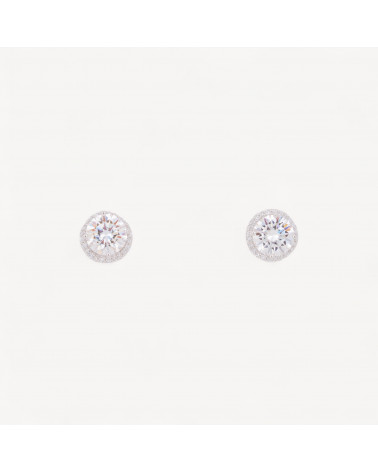 Orecchini In Argento Con Moissanite-JEWELS AND BIJOUX | Worldofjewel.com