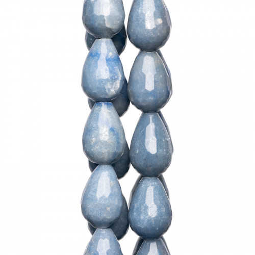 Blue Aventurine Drops Faceted Briolette 10x15mm