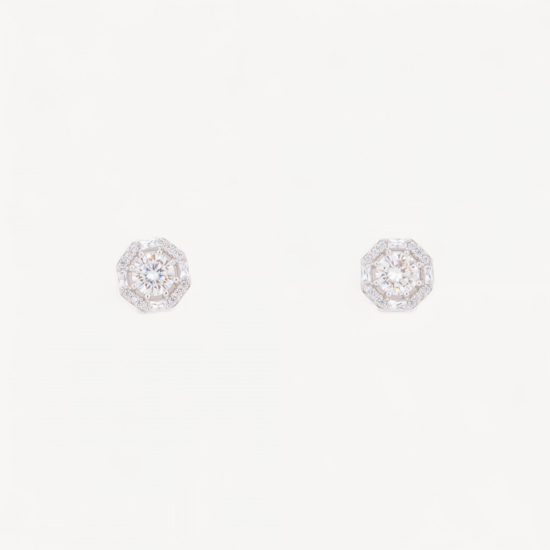 Orecchini In Argento Con Moissanite-JEWELS AND BIJOUX | Worldofjewel.com