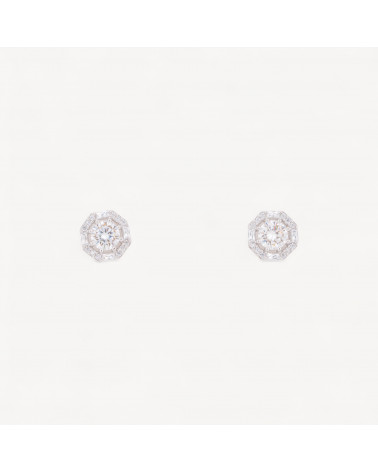 Orecchini In Argento Con Moissanite-JEWELS AND BIJOUX | Worldofjewel.com