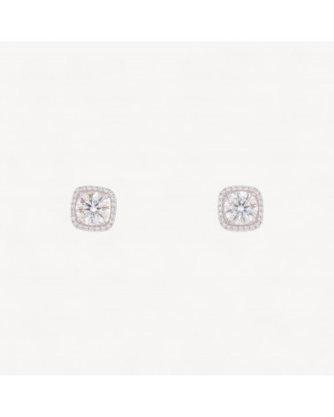Orecchini In Argento Con Moissanite-JEWELS AND BIJOUX | Worldofjewel.com