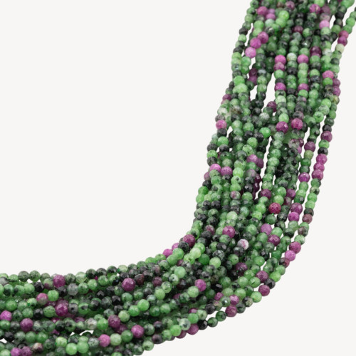 Rubizoisit-Rundperle, facettiert, diamantgeschliffen, 2,8 mm