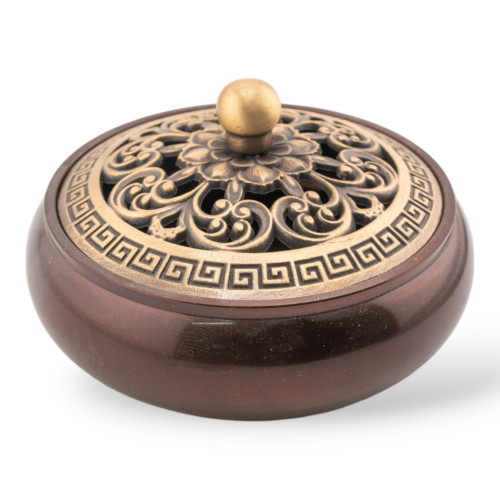 9 cm große Messing-Räuchergefäß-Figur