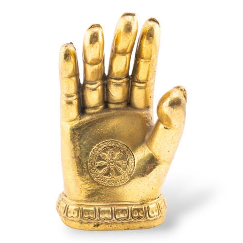 Estatua de mano de Buda de latón, adorno de 7 x 11 cm