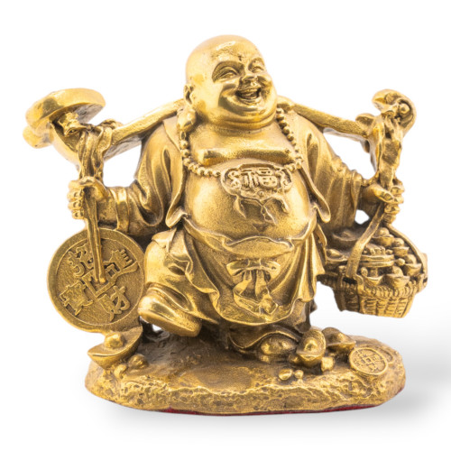 Adorno de estatua de latón de monje, 12 x 11 cm