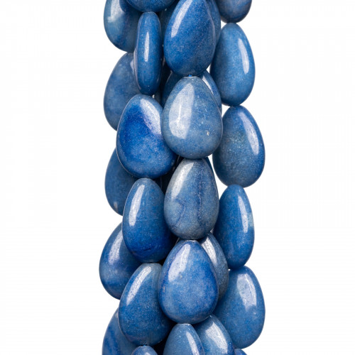 Blue Aventurine Drops Plate 15x20mm Dark