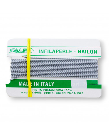 Filo Infilaperle Di Fibra Poliamidica 12pz ART236 Grigio Perla Misura 1-ART 236 GRIGIO PERLA | Worldofjewel.com