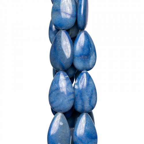 Blue Aventurine Drops Plate 15x25mm Σκούρο