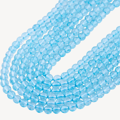 Aigue-marine ronde, lisse, 4 mm, transparente