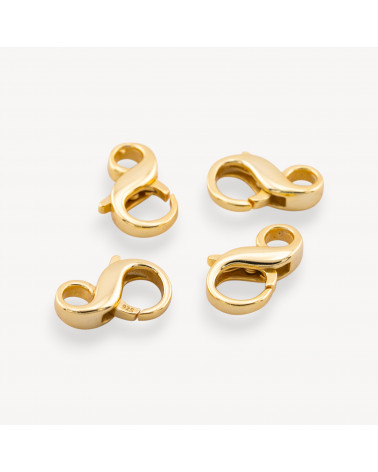 Chiusura Di Argento 925 Anello A Scatto 10x14,5mm 4pz Dorato-CHIUSURE IN ARGENTO 925 FAI DA TE | Worldofjewel.com