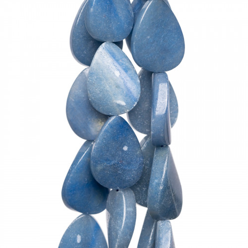 Κυματοειδές πιάτο Blue Aventurine Drops 15x20mm