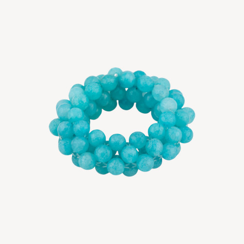 1 pieza de piedra semipreciosa trenzada perforada redonda de 50 mm, jade turquesa