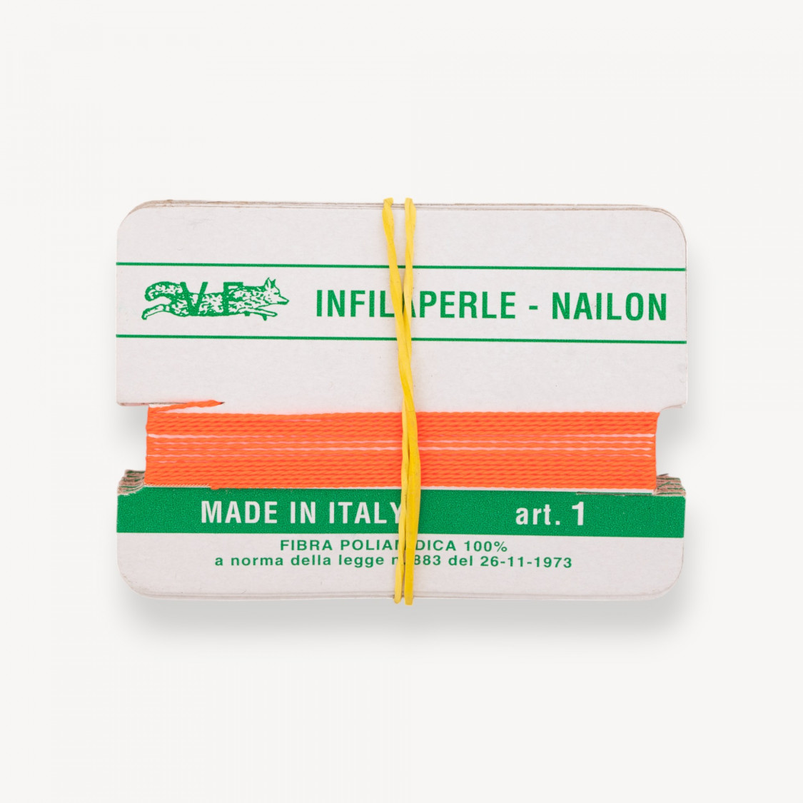 Filo Infilaperle Di Fibra Poliamidica 12pz Arancio Fluo Misura 1-FILI INFILAPERLE | Worldofjewel.com